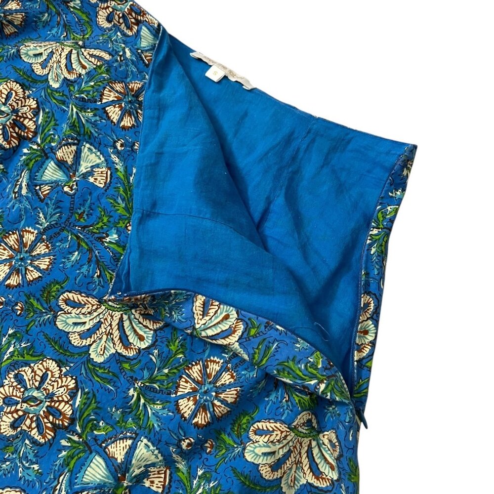Love the Label Floral Midi Skirt Blue Size Small Tropical Hawaii Boho Maximalist - Picture 5 of 9